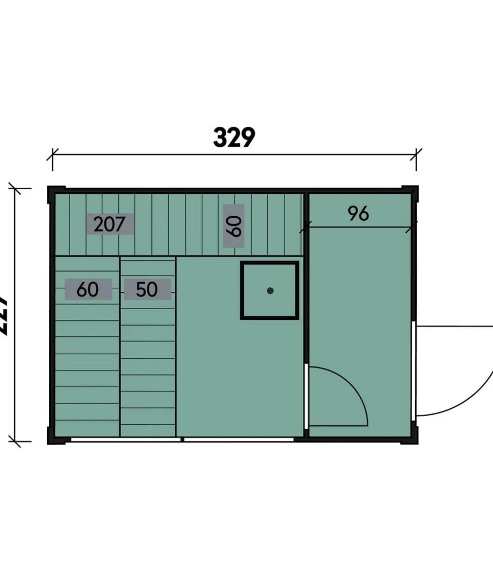 Wolff Finnhaus Sauna Paradiso 2-Raum, ca. B329/H261/T229 cm