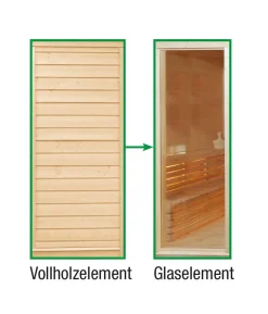 Wolff FinnhausTauschelement Paradiso Vollholz zu Glas