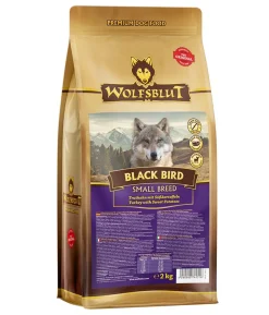 WOLFSBLUT Trockenfutter für Hunde Black Bird, Small Breed, Truthahn & Süßkartoffel