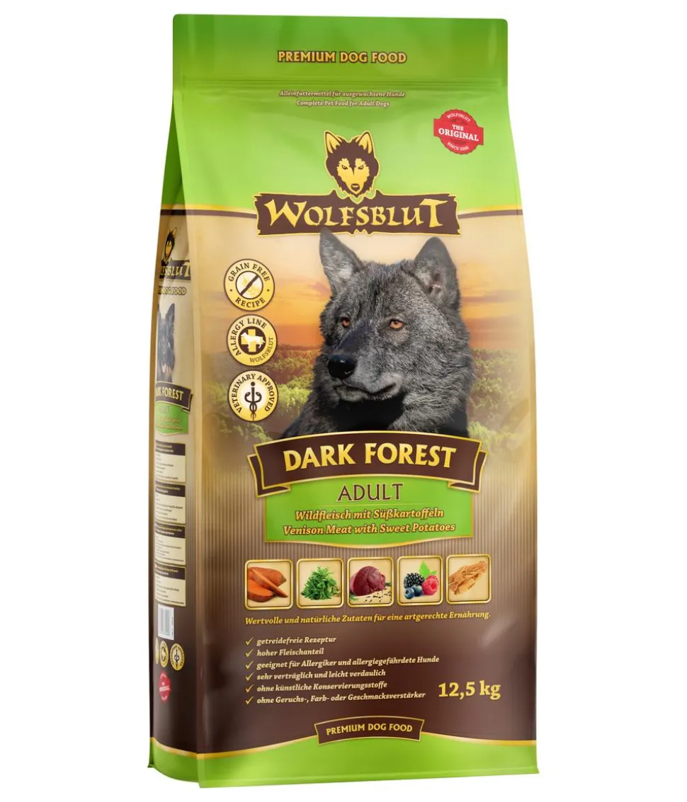 WOLFSBLUT Trockenfutter für Hunde Dark Forest, Wild & Süßkartoffeln