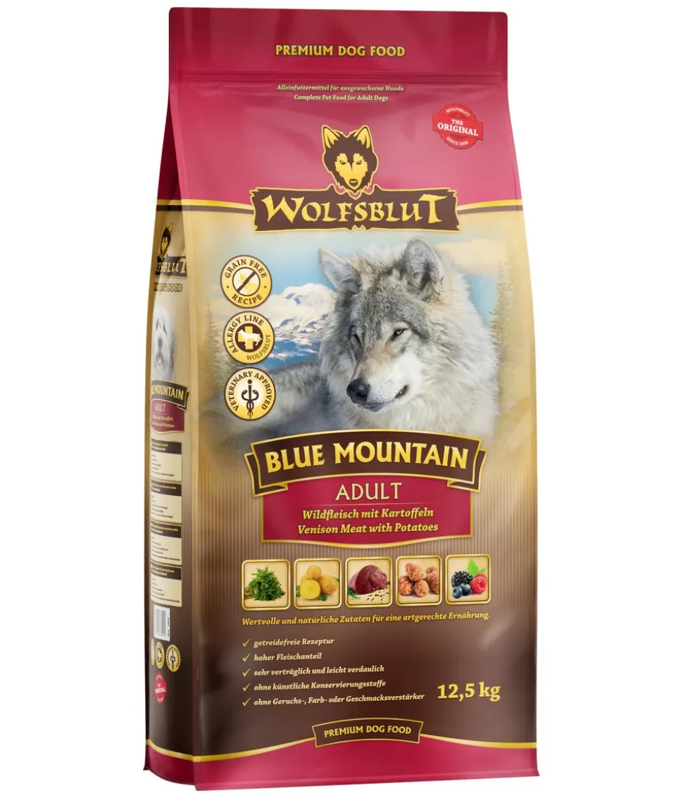 WOLFSBLUT Trockenfutter für Hunde Blue Mountain, Adult, Wild & Kartoffeln