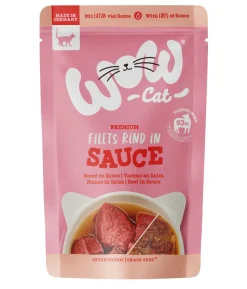 WOW® Cat Nassfutter für Katzen Premium Filets in Sauce, Adult, 8 x 85 g
