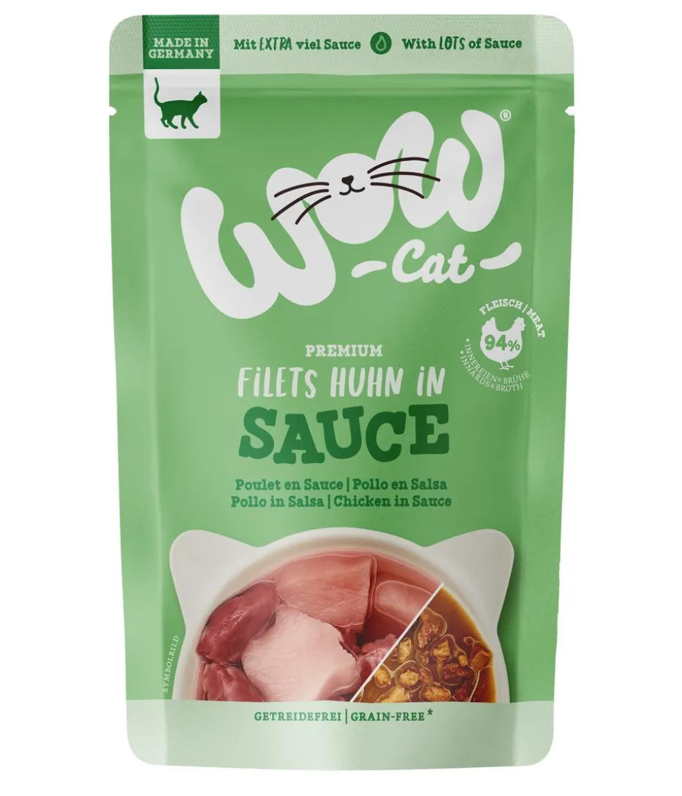 WOW® Cat Nassfutter für Katzen Premium Filets in Sauce, Adult, 8 x 85 g