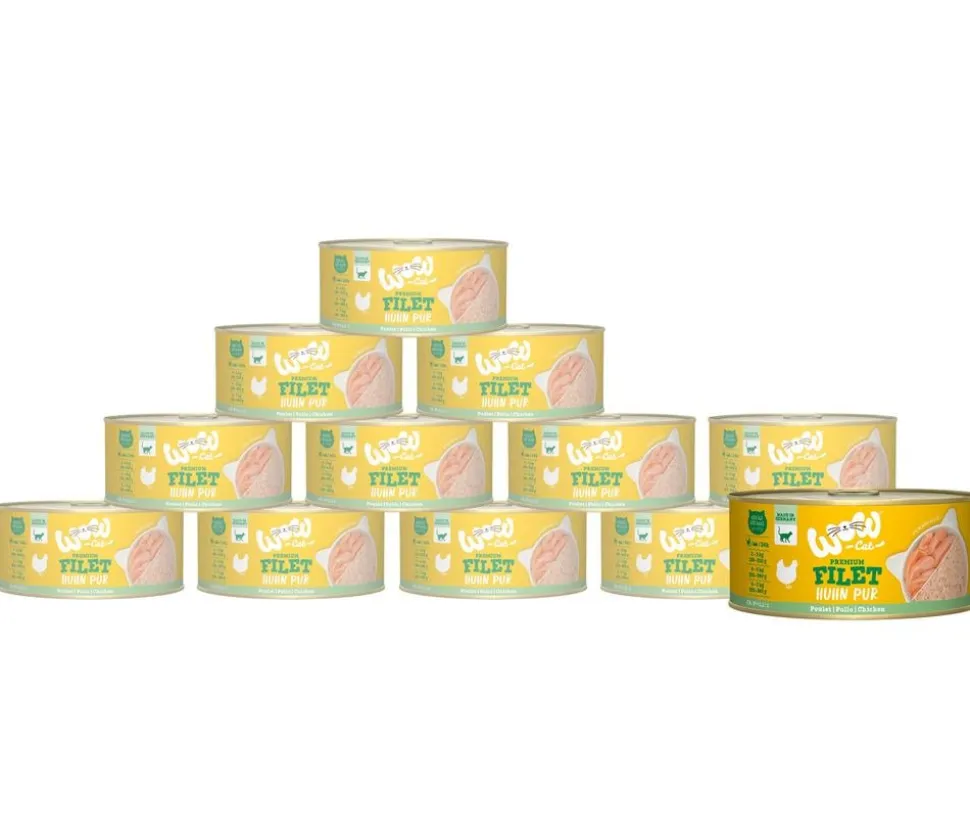 WOW® Cat Nassfutter für Katzen Premium Filets, Adult, 12 x 70 g