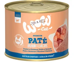 WOW® Cat Nassfutter für Katzen Premium Paté Adult, 6 x 200 g