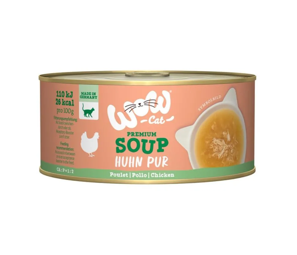 WOW® Cat Nassfutter für Katzen Premium Suppe, Adult, 12 x 70 g