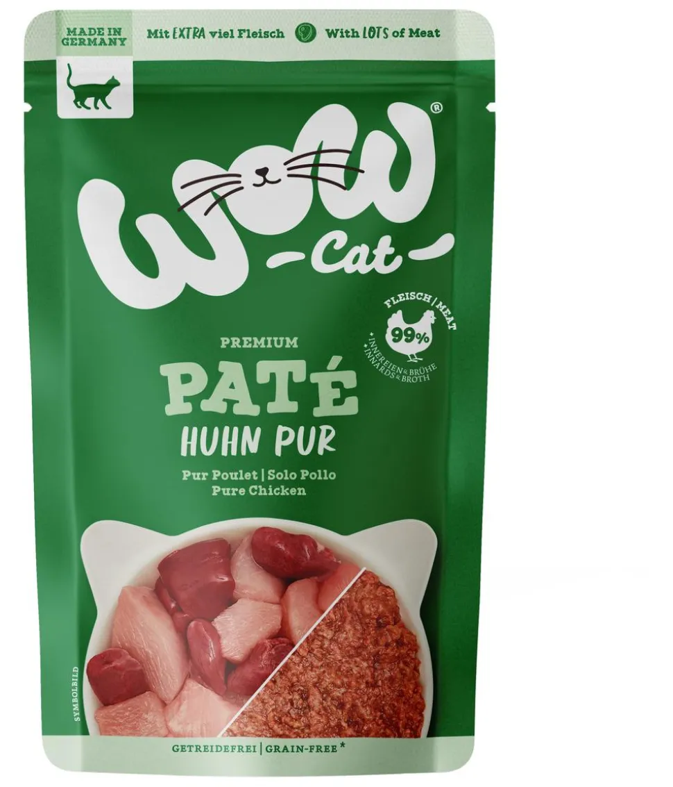 WOW® Cat Nassfutter für Katzen Premium Paté Senior, 6 x 400 g