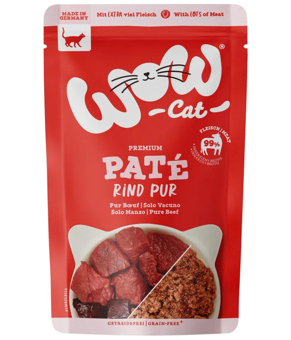WOW® Cat Nassfutter für Katzen Premium Paté Adult, 12 x 125 g