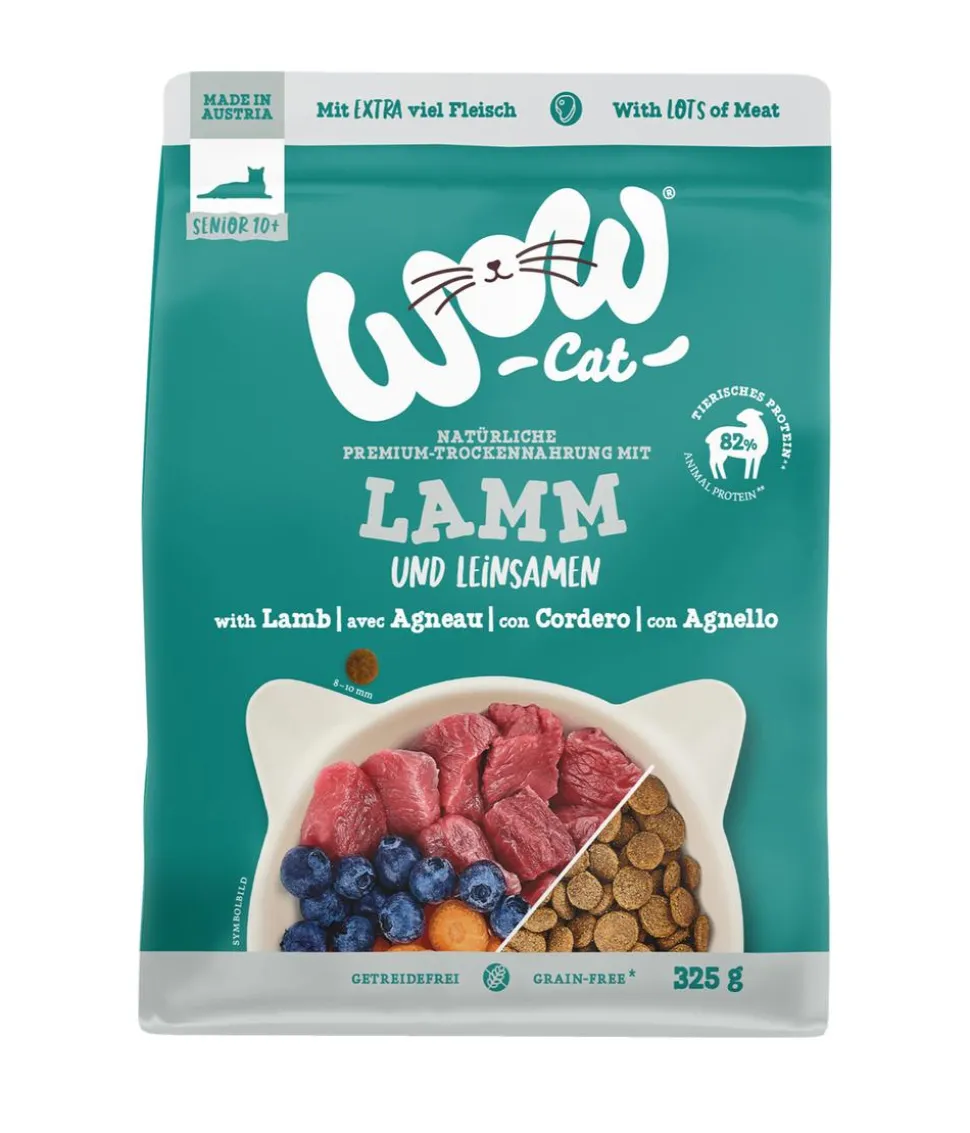 WOW® Cat Trockenfutter für Katzen Senior, Lamm & Leinsamen