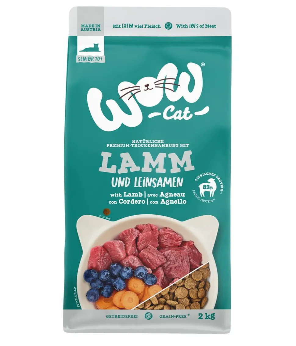 WOW® Cat Trockenfutter für Katzen Senior, Lamm & Leinsamen