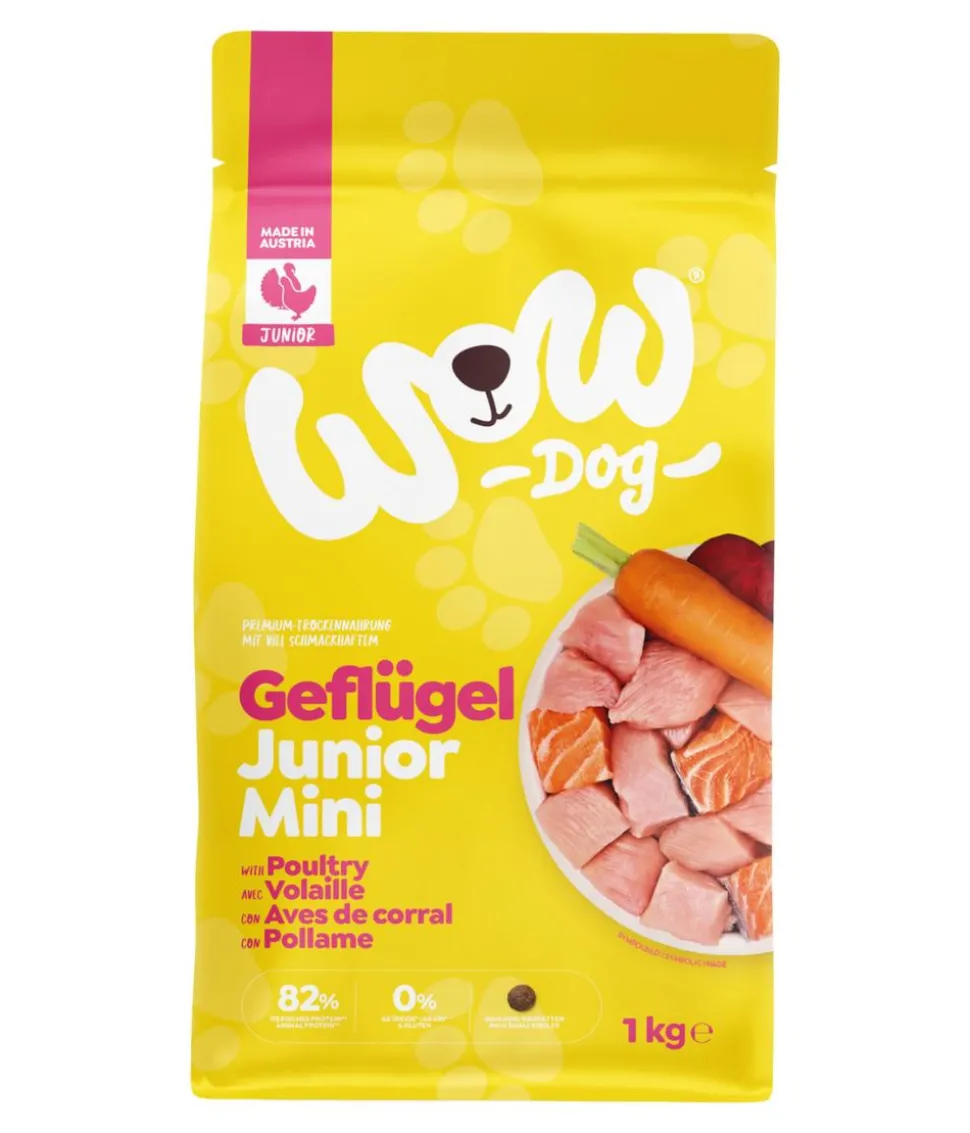 WOW® Trockenfutter für Hunde Mini Junior, Geflügel