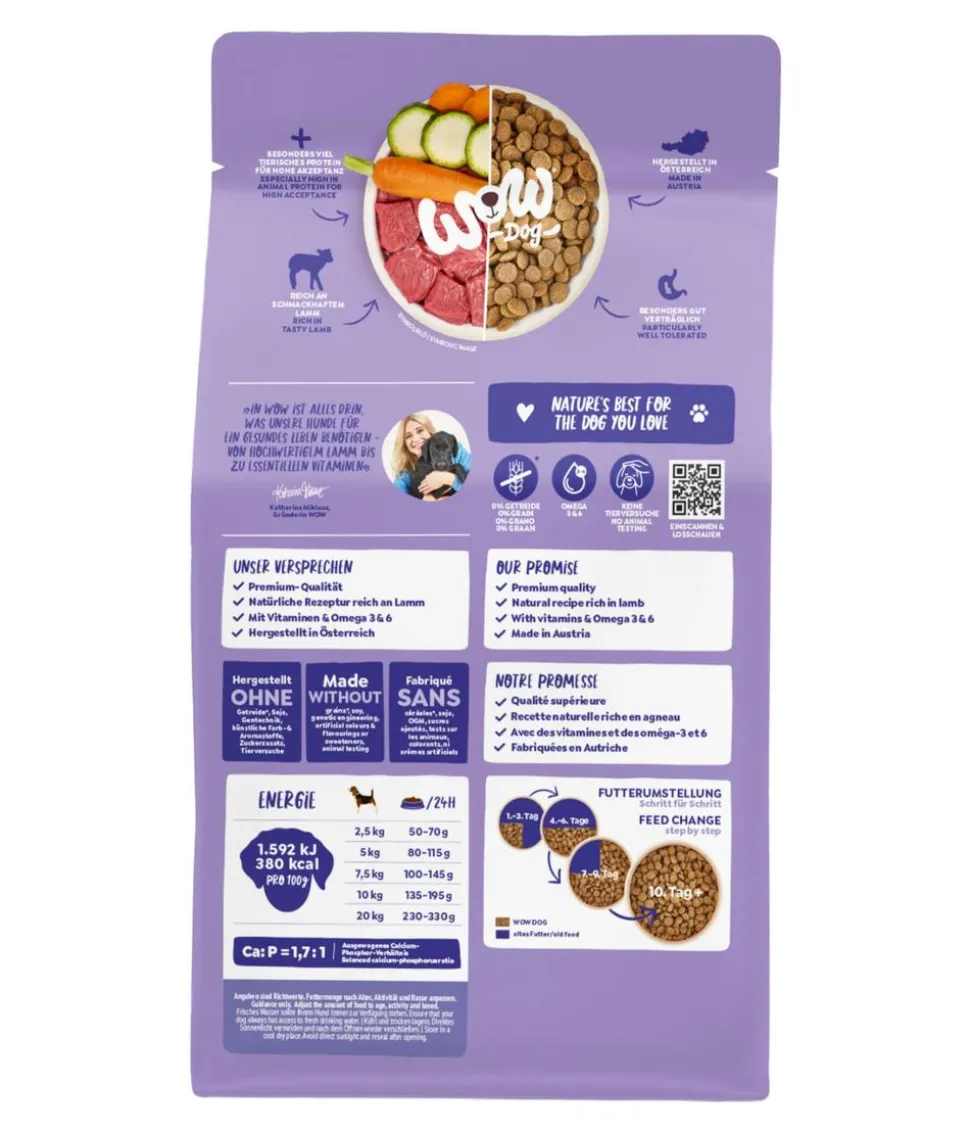 WOW® Trockenfutter für Hunde Mini Adult, Lamm